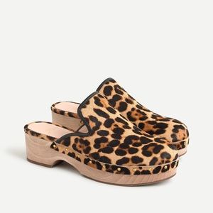J. Crew clogs leopard calf hair 9